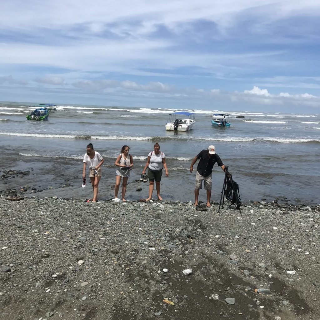 Visitors landing on the beach at Corcovado National Park, Osa Peninsula