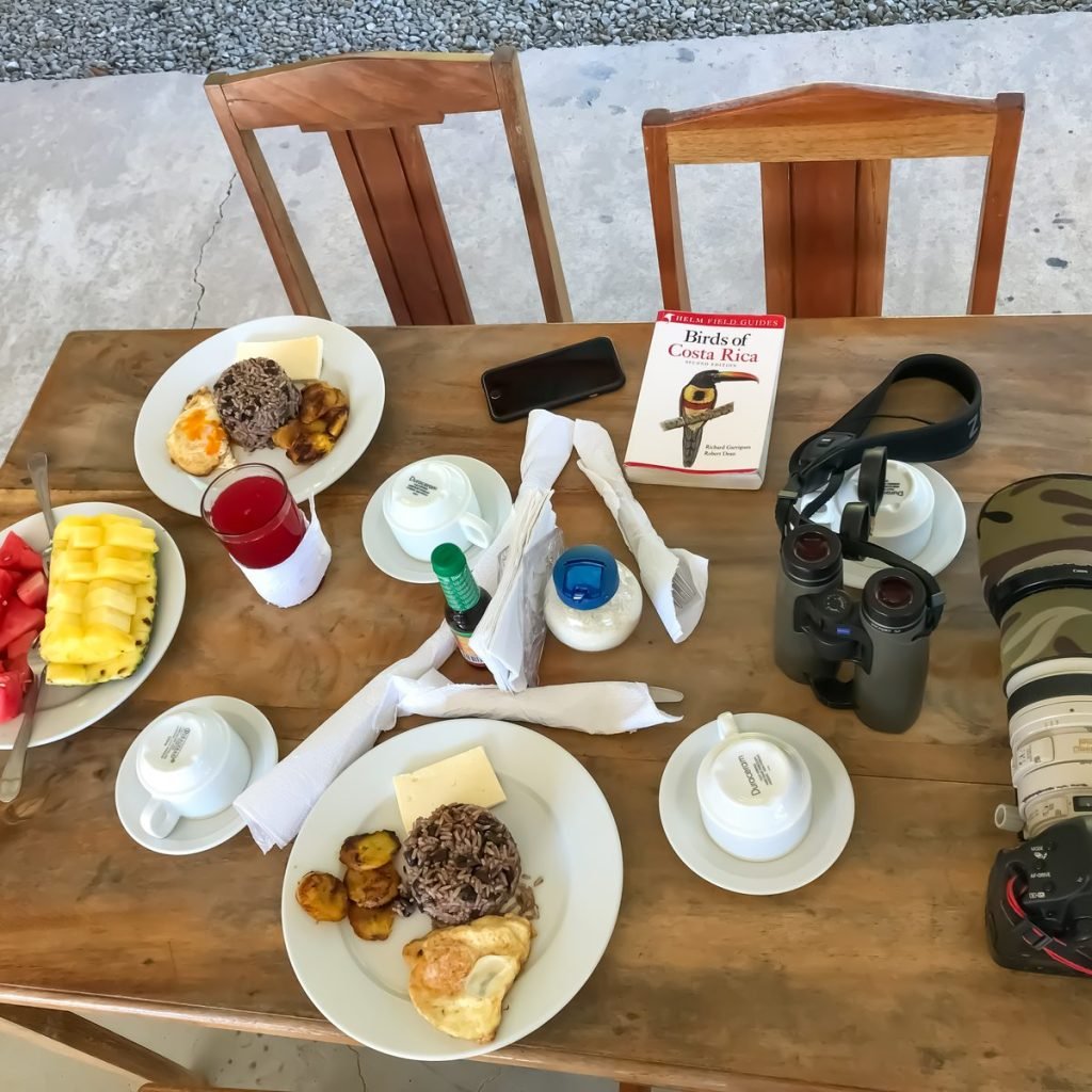 Traditional Costa Rican birdwatcher breakfast served on the Esquipulas tour